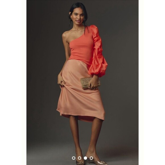 Anthropologie Sunday in Brooklyn One Shoulder Top Medium NWT Orange - Picture 10 of 12